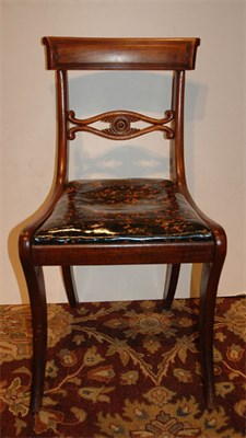 Lot 281 - Set of Five Regency Style Walnut Slip Seat...