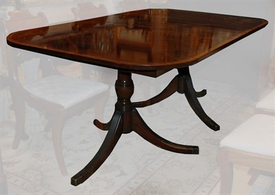 Lot 465 - Regency Style Banded Mahogany Double-Pedestal...
