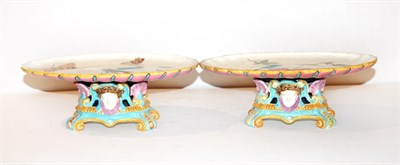Lot 467 - Pair of Wedgwood Majolica Floral, Bird and...
