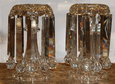 Lot 472 - Pair of Anglo-Irish Style Cut Glass Lustres...