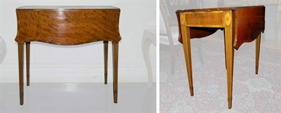 Lot 483 - Pair of George III Style Inlaid Mahogany...