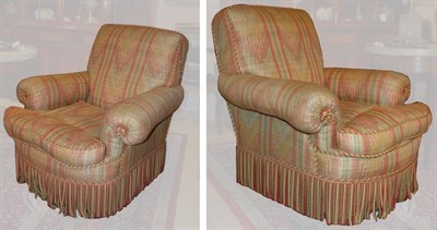 Lot 484 - Pair of Upholstered Lounge Chairs