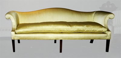 Lot 519 - George III Style Mahogany Camel Back Sofa...