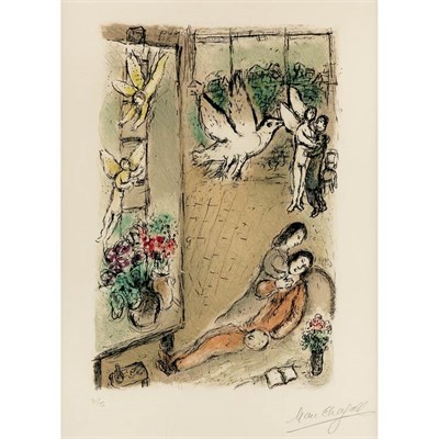Lot 395 - Marc Chagall THE BIRD IN THE STUDIO (M. 844)...