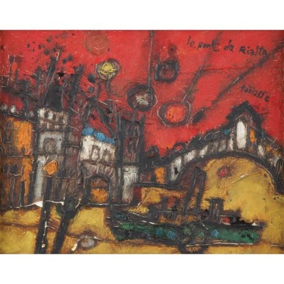 Lot 103 - Theo Tobiasse Israeli/French, b. 1927 Le Pont...