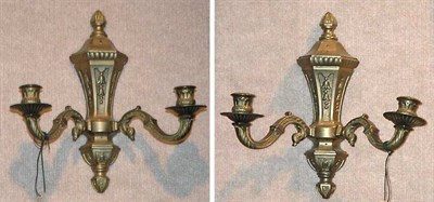 Lot 288 - Pair of Renaissance Style Brass Two-Light...