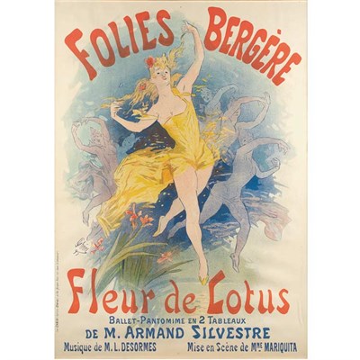 Lot 408 - Jules Cheret FOLIES BERGERE/FLEUR DE LOTUS (B....