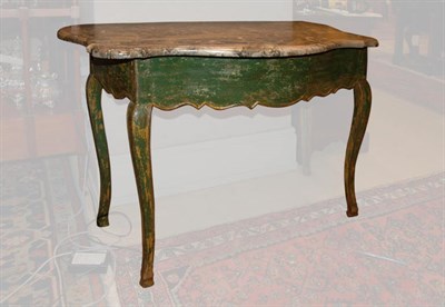 Lot 298 - Marble Top Painted Console Height 28 1/2...