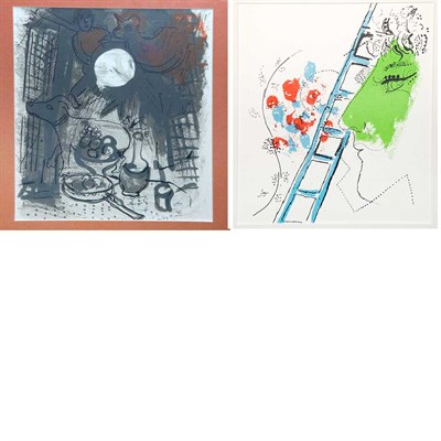 Lot 100 - Marc Chagall THE LADDER; BROWN STILL LIFE (M....