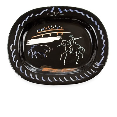 Lot 475 - Pablo Picasso CORRIDA ON BLACK GROUND (A.R....