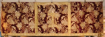 Lot 187 - Gold Embroidered Red Velvet Altar Panel