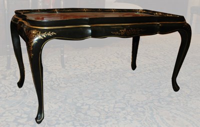 Lot 478 - Black and Red Lacquered Tray Top Coffee Table...
