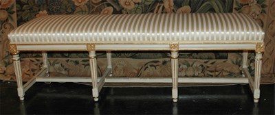 Lot 117 - Louis XVI Style White Painted Window Bench...