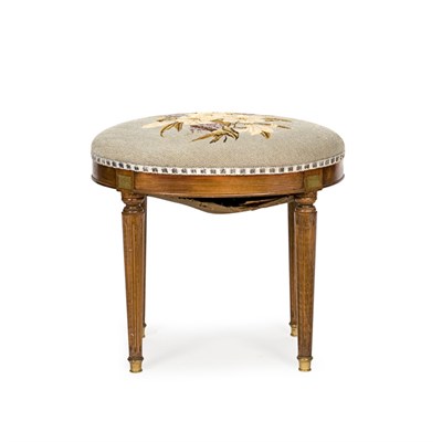 Lot 1431 - Louis XVI Style Painted Mahogany Stool The...