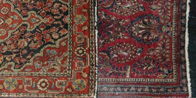 Lot 1638 - Two Sarouk Mats North Persia, circa 1925...