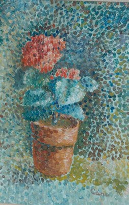 Lot 13 - Yvonne Canu French, b. 1921 Potted Geraniums...