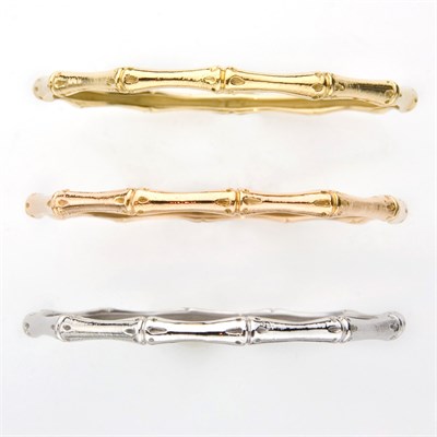 Lot 572 - Group of Three Tricolor Gold Bamboo Bangle Bracelets