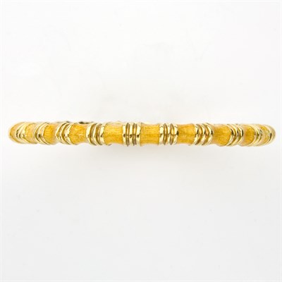 Lot 651 - Gold and Yellow Enamel Bangle, Tiffany & Co.