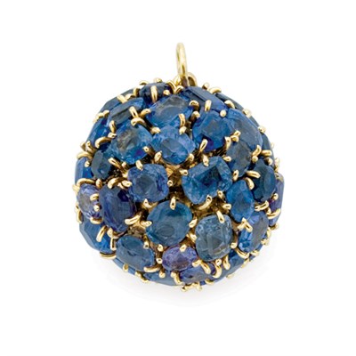 Lot 204 - Gold, Sapphire and Purple Sapphire Ball Pendant
