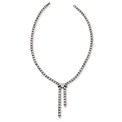 Lot 399 - Antique Diamond Lariat Necklace