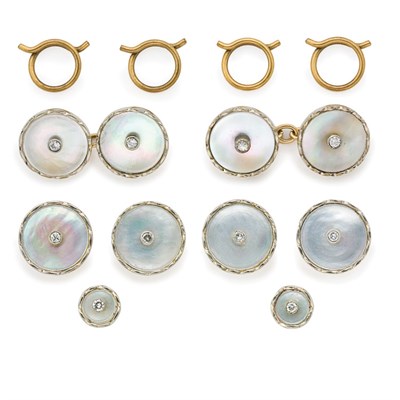 Lot 148 - Mother-of-Pearl and Diamond Dress Set