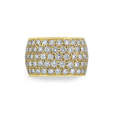 Lot 508 - Wide Gold and Diamond Band Ring, Van Cleef & Arpels