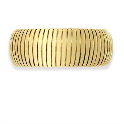 Lot 22 - Wide Gold Cuff Bangle Bracelet