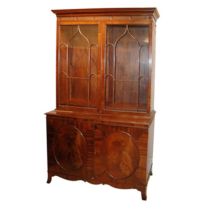 Lot 165 - George III Style Mahogany Bookcase Cabinet...