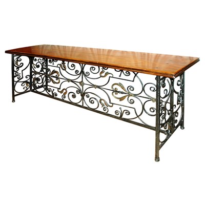 Lot 197 - Mahogany and Iron Console Height 30 inches,...
