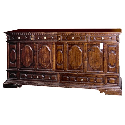 Lot 475 - Italian Baroque Style Stained Wood Credenza...