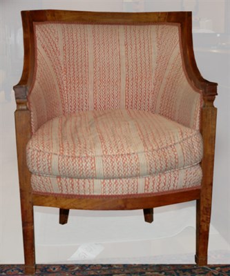 Lot 387 - Provincial Empire Style Walnut Tub Chair