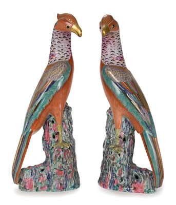 Lot 115 - Pair of Chinese Export Porcelain Pheasants...