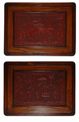 Lot 172 - Pair of Chinese Simulated Cinnabar Style...