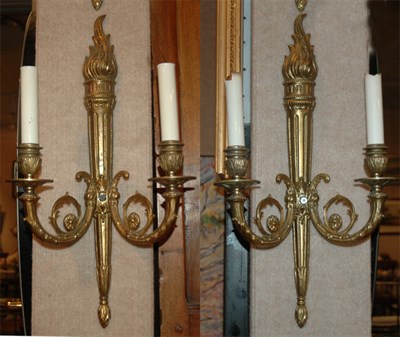 Lot 182 - Set of Six Neoclassical Style Gilt-Metal...