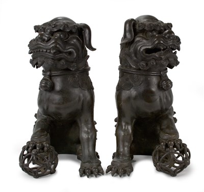 Lot 98 - Pair of Chinese Bronze Censers 18th Century...