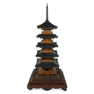 Lot 20 - Japanese Model of a Pagoda at Nara Possibly a...
