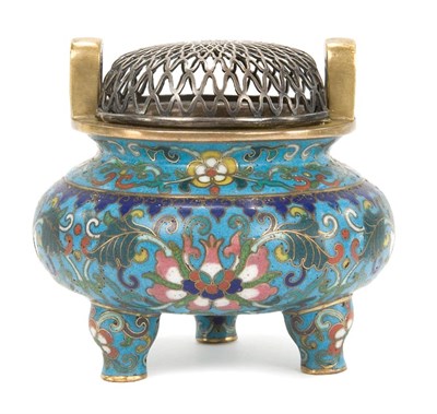 Lot 270 - Chinese Cloisonne Tripod Censer 19th Century...