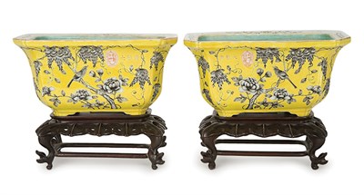 Lot 269 - Pair of Chinese Dayazhai Porcelain Jardinieres...