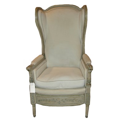Lot 291A - Louis XVI Painted Bergere a l'Oreilles The...