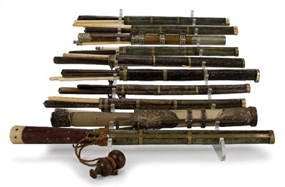Lot 70 - Group of Twelve Chinese Travel Utensil Sets...