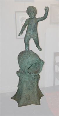 Lot 132 - Patinated-Metal Bacchanalian Garden Fountain...