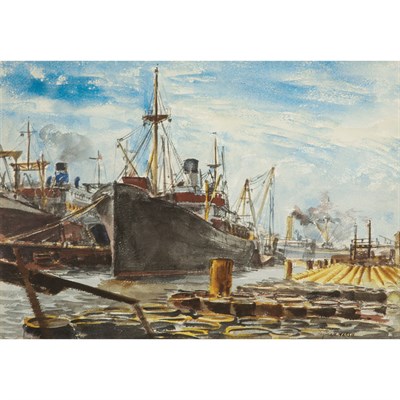 Lot 176 - Reginald Marsh American, 1898-1954 Docked...