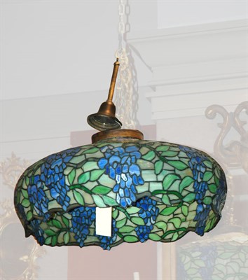 Lot 415 - Tiffany Style Leaded Glass Ceiling Light...
