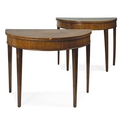 Lot 333 - Pair of George III Mahogany Fold-Over Games...