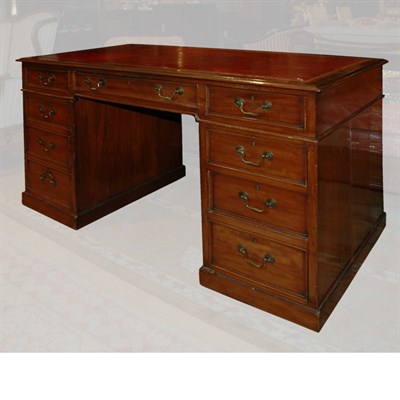 Lot 171 - George III Style Mahogany Pedestal Desk Height...