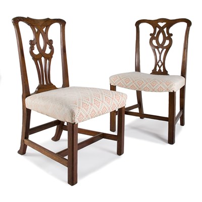 Lot 137 - Chippendale Mahogany Side Chair; Together with...