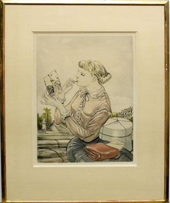 Lot 95 - After Tsuguhara Foujita [YOUNG WOMAN WITH...