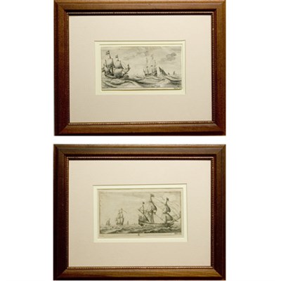 Lot 71 - Wenzel Hollar [SHIPS AT SEA] Two etchings....