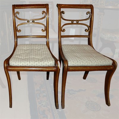 Lot 364 - Set of Ten Regency Style Parcel Gilt Mahogany...