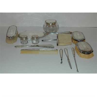 Lot 338 - Sterling Silver Dresser Set Approximately...